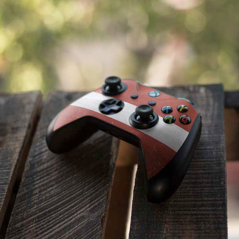 Latvia Flag Distressed Xbox One X Controller Skin